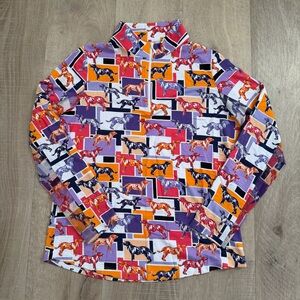 IBKUL women’s Shirt Radmodog Dog Print Long Sleeve Top UPF 50 Golf Tennis size M